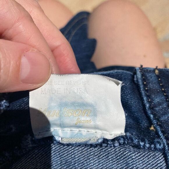 Vintage Y2K Hudson low rise Blue Dark Rinse Signature Wash Boot Cut Jeans sz 26 - Picture 5 of 12